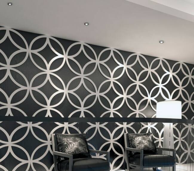 White star acoustic panel pattern in a lobby
